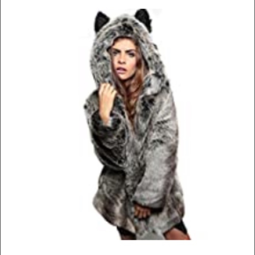 Faux Fur Cat Ear Coat